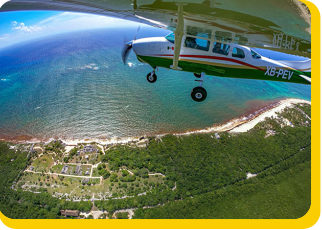 Air tour over Tulum and the Riviera Maya